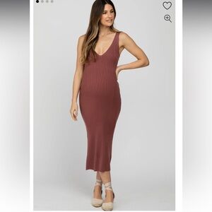 Pink Blush Maternity Mauve Sleeveless Ribbed Dress